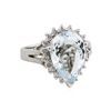Image 1 : 14KT White Gold 4.37ctw Aquamarine and Diamond Ring