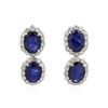 Image 1 : 14KT White Gold 4.50ctw Sapphire and Diamond Earrings