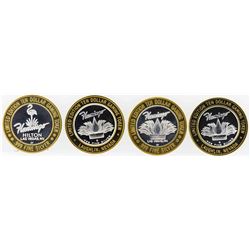 Lot of (4) Flamingo Laughlin $10 Casino Gaming Token .999 Fine Silver Limited Ed