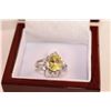 Image 2 : 2.40CT OVAL CITRINE RING SET WITH 4 DIAMONDS, STERLING SILVER 4.0GRAMS, INCLUDES $450 CERTIFICATE