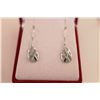 Image 2 : NEW WOVEN TEAR DROP DANGLE EARRINGS SET WITH GENUINE DIAMONDS. FRENCH HOOK, STERLING SILVER,