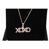 Image 2 : STERLING SILVER "XOXO" DESIGN NECKLACE SET WITH GENUINE DIAMOND. 18" CHAIN INCLUDES $225