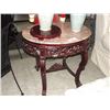 Image 1 : HEAVILY CARVED MARBLE TOP  PARLOR TABLE