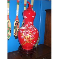 3' CHINESE PEAR ORNAMENT WITH ROSEWOOD STAND