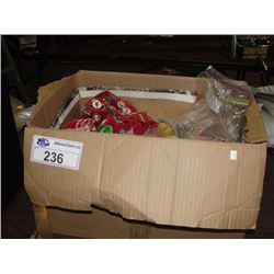 BOX OF COLLECTABLE BUTTONS AND PINS