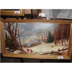 FRAMED OIL PAINTING SIGNED A J FRIESEN 1978