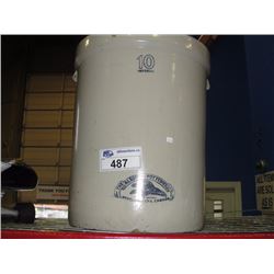 10 GALLON IMPERIAL ALBERTA POTTERIES CROCK WITH 3 WALKING STICKS