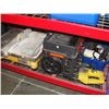 Image 2 : SHELF LOT OF MISC TOOLS; TILE CUTTER, BATTERY BOOSTER AND MORE