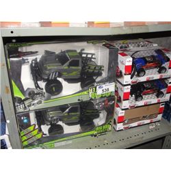 SHELF LOT OF 11 RADIO CONTROLLED TRUCKS