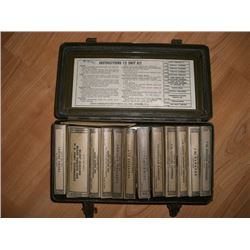 VINTAGE WWII *COMPLETE* ISSUED 12 UNIT FIRST AID MEDICAL METAL BOX VALUE $125.00-$175.00 WITH ALL OR