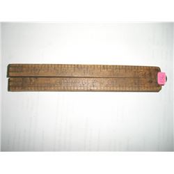 VERY OLD VINTAGE WOODEN FOLDING RULER STAMPED *STANLEY RULE LEVEL CO.-NEW BRITAIN,CONN USA* BOOK VAL