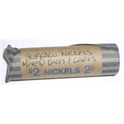 ROLL OF BUFFALO NICKELS 40 TOTAL *UNSEARCHED-MIXED* ROLL CAME OUT OF SAFE!!