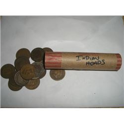 INDIAN HEAD PENNIES *FULL ROLL* 50 TOTAL *UNSEARCHED MIXED DATES & GRADES* ROLL CAME OUT OF SAFE!!