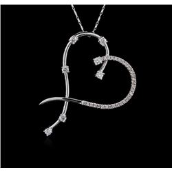 14KT White Gold 0.83ctw Diamond Pendant With Chain