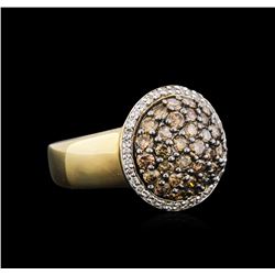 14KT Yellow Gold 1.79ctw Brown Diamond Ring