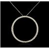 Image 1 : 14KT White Gold 1.45ctw Diamond Pendant With Chain