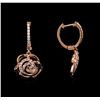 Image 2 : 0.40ctw Diamond Earrings - 14KT Rose Gold