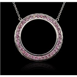 14KT White Gold 2.00ctw Pink Sapphire Necklace