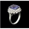Image 3 : 6.63ct Tanzanite and Diamond Ring - 18KT White Gold