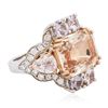 Image 1 : 18KT Two-Tone Gold GIA Certified 15.13ct Multi-Color Sapphire and Diamond Ring