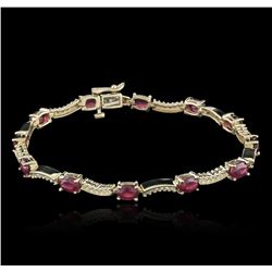 14KT Yellow Gold 7.45ctw Ruby and Diamond Bracelet