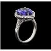 Image 3 : 4.81ct Tanzanite and Diamond Ring - 14KT White Gold
