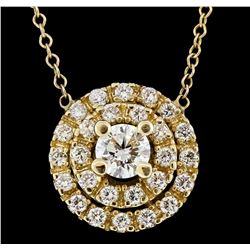 14KT Yellow Gold 0.55ctw Diamond Pendant With Chain