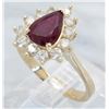 Image 2 : 1.45ct Ruby and Diamond Ring - 14KT Yellow Gold