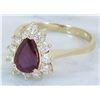 Image 8 : 1.45ct Ruby and Diamond Ring - 14KT Yellow Gold