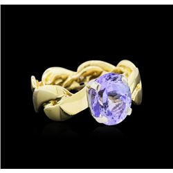 4.61ct Tanzanite Ring - 18KT Two-Tone Gold