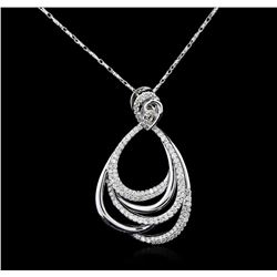 14KT White Gold 0.85ctw Diamond Pendant With Chain