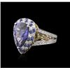 Image 1 : 18KT White Gold GIA Certified 10.68ctw Sapphire and Diamond Ring