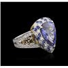 Image 3 : 18KT White Gold GIA Certified 10.68ctw Sapphire and Diamond Ring