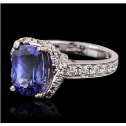 18KT White Gold 3.06ct Tanzanite and Diamond Ring