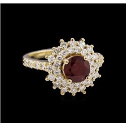 1.62ct Ruby and Diamond Ring - 14KT Yellow Gold