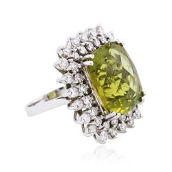 14KT White Gold 15.42ct Tourmaline and Diamond Ring