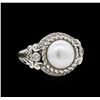 Image 2 : Sterling Silver Pearl and Cubic Zirconia Judith Ripka Ring