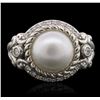 Image 3 : Sterling Silver Pearl and Cubic Zirconia Judith Ripka Ring