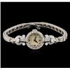 Image 1 : Vintage Hamilton 14KT White Gold 2.80ctw Diamond Ladies Watch