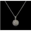 Image 1 : 1.40ctw Diamond Pendant With Chain - 14KT White Gold