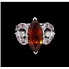 Image 2 : 6.05ct Malaya Garnet, Pink Sapphire and Diamond Ring - 14KT White Gold