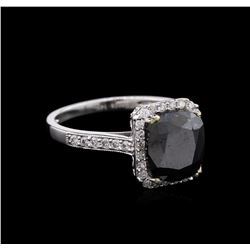 3.76ctw Fancy Black Diamond Ring - 14KT White Gold