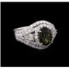 Image 1 : GIA Cert 2.75ct Alexandrite and Diamond Ring - 14KT White Gold