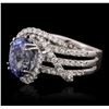 Image 2 : 18KT White Gold 3.36ct Tanzanite and Diamond Ring
