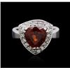 Image 2 : 18KT White Gold 3.18ct Garnet and Diamond Ring