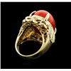 Image 3 : 14KT Rose Gold 20.93ct Coral and Diamond Ring