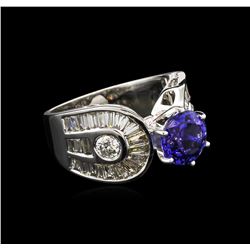 2.39ct Tanzanite and Diamond Ring - 14KT White Gold