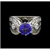 Image 2 : 2.39ct Tanzanite and Diamond Ring - 14KT White Gold