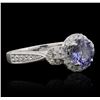 Image 1 : 14KT White Gold 1.51ct Tanzanite and Diamond Ring