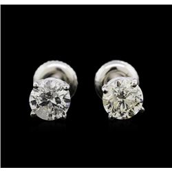 1.53ctw Diamond Stud Earrings - 14KT White Gold